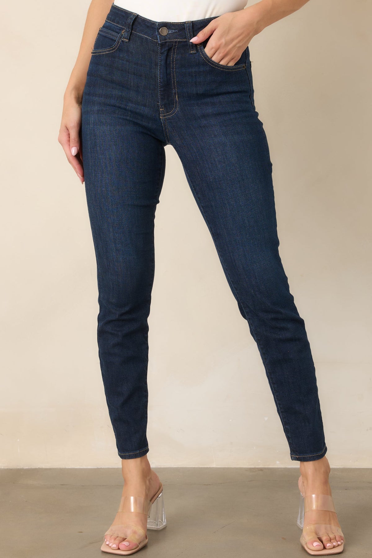 Simply Stated Dark Wash High Waisted Skinny Jeans
