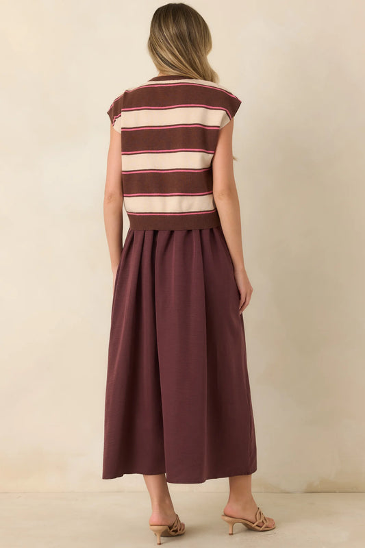 One More Chapter Cocoa Berry Layered Maxi Dress