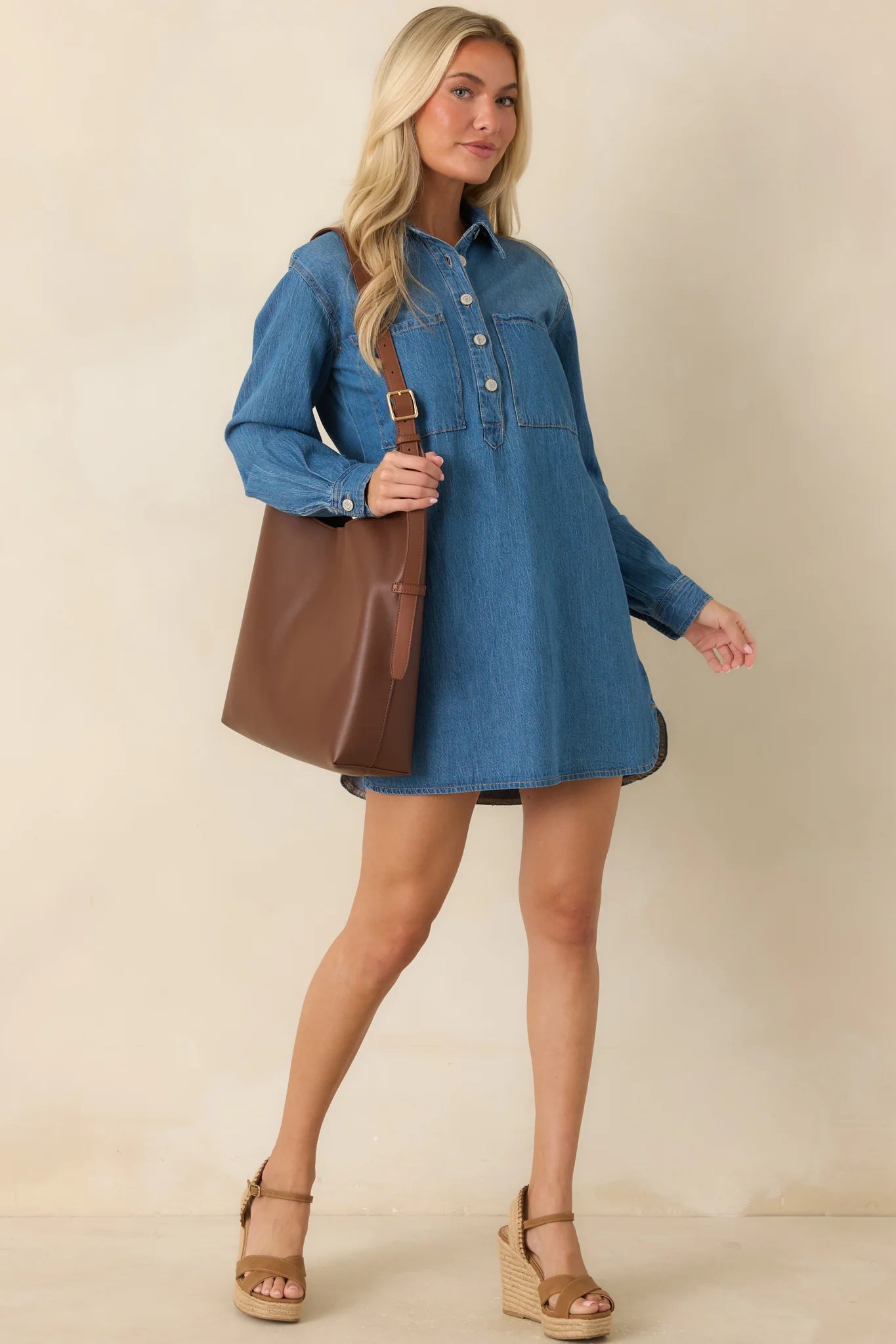 Busy Day Chocolate Brown Smooth Finish Shoulder Bag