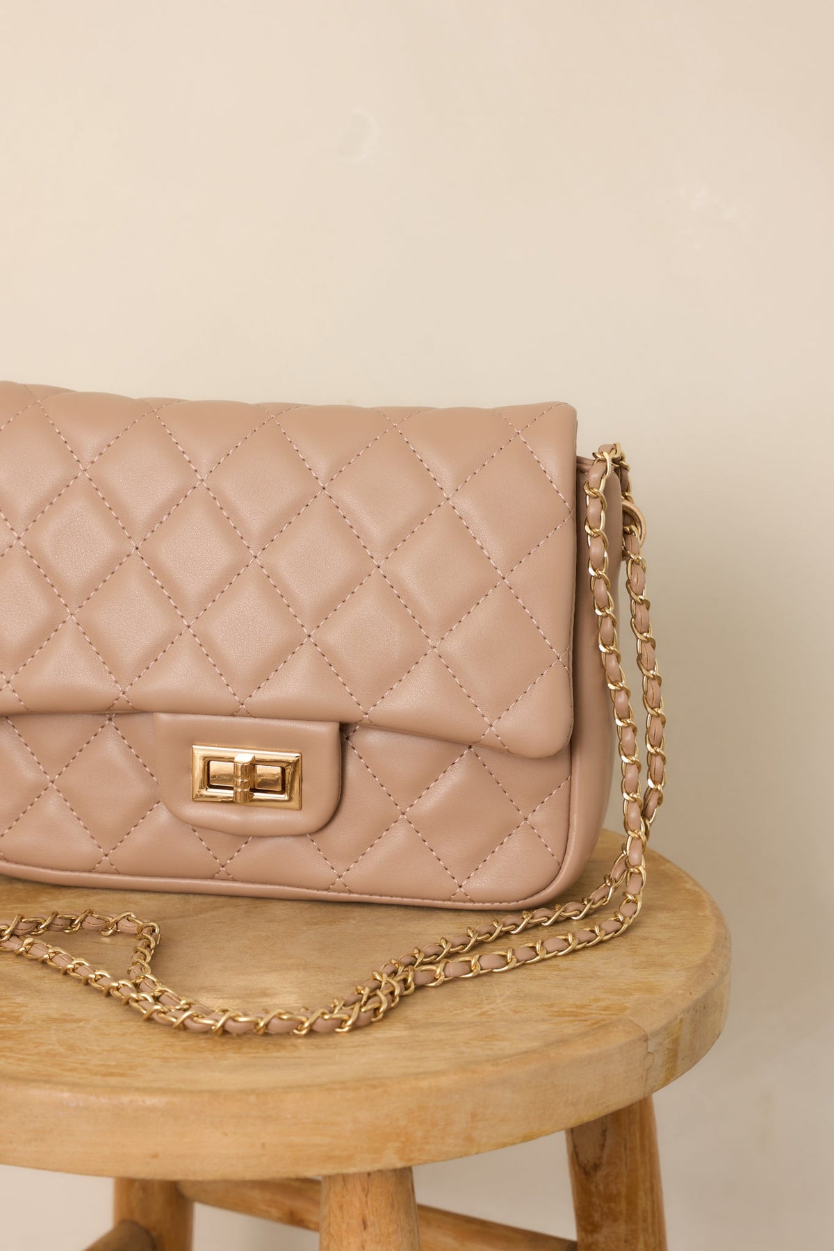 Everyday Pleasures Taupe Quilted Handbag