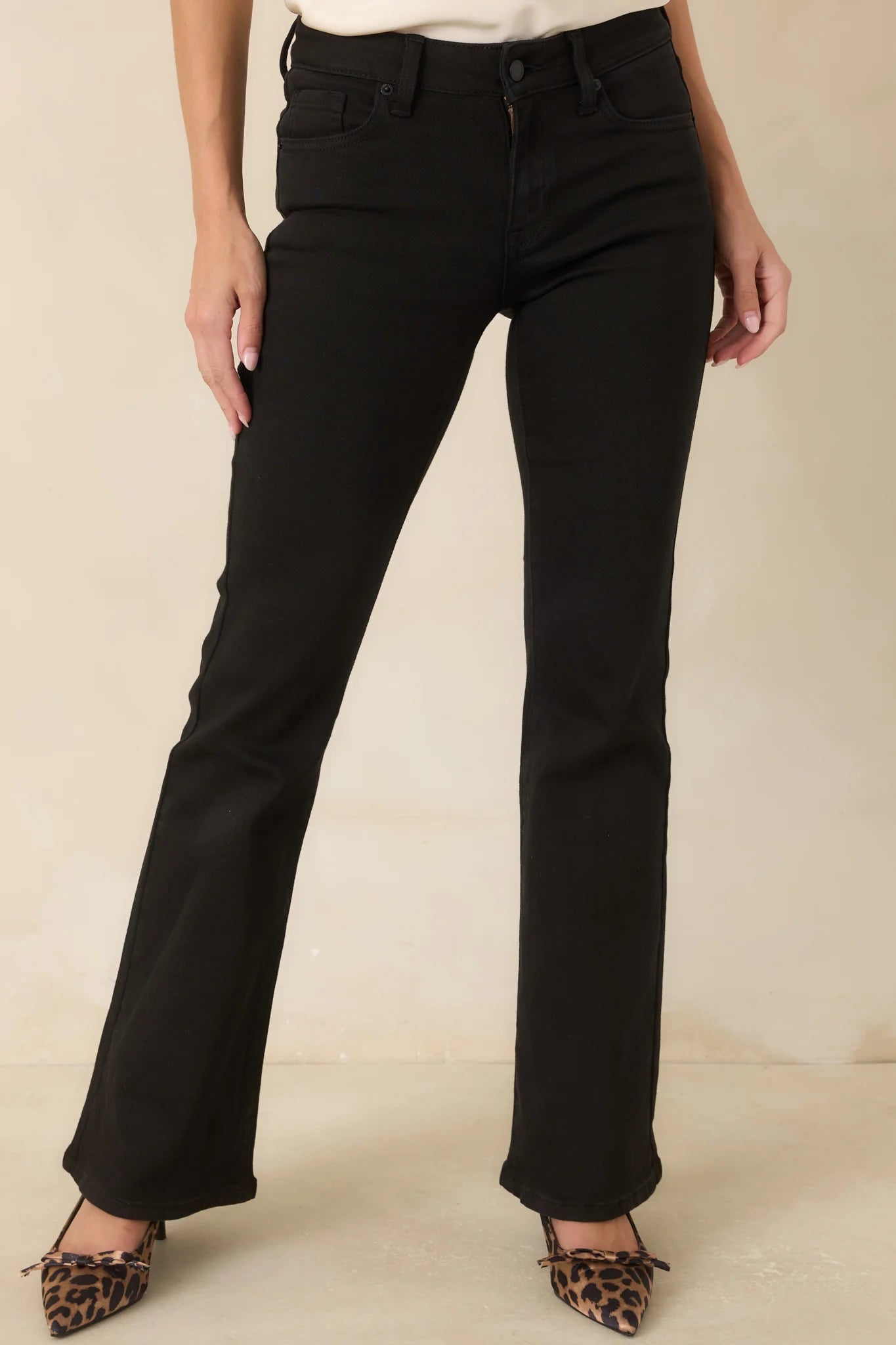 So Glad I Did Black Mid-Rise Flare Jeans