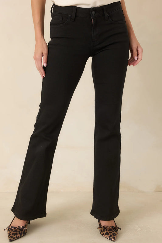 So Glad I Did Black Mid-Rise Flare Jeans