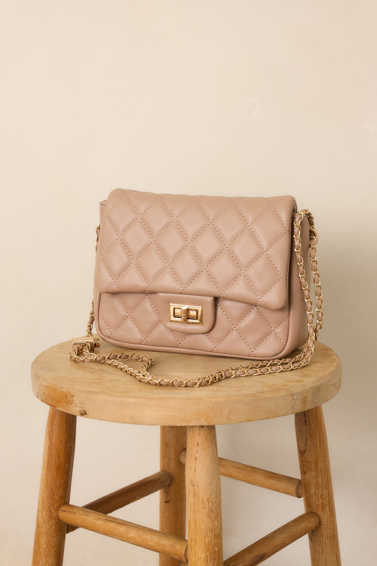 Everyday Pleasures Taupe Quilted Handbag
