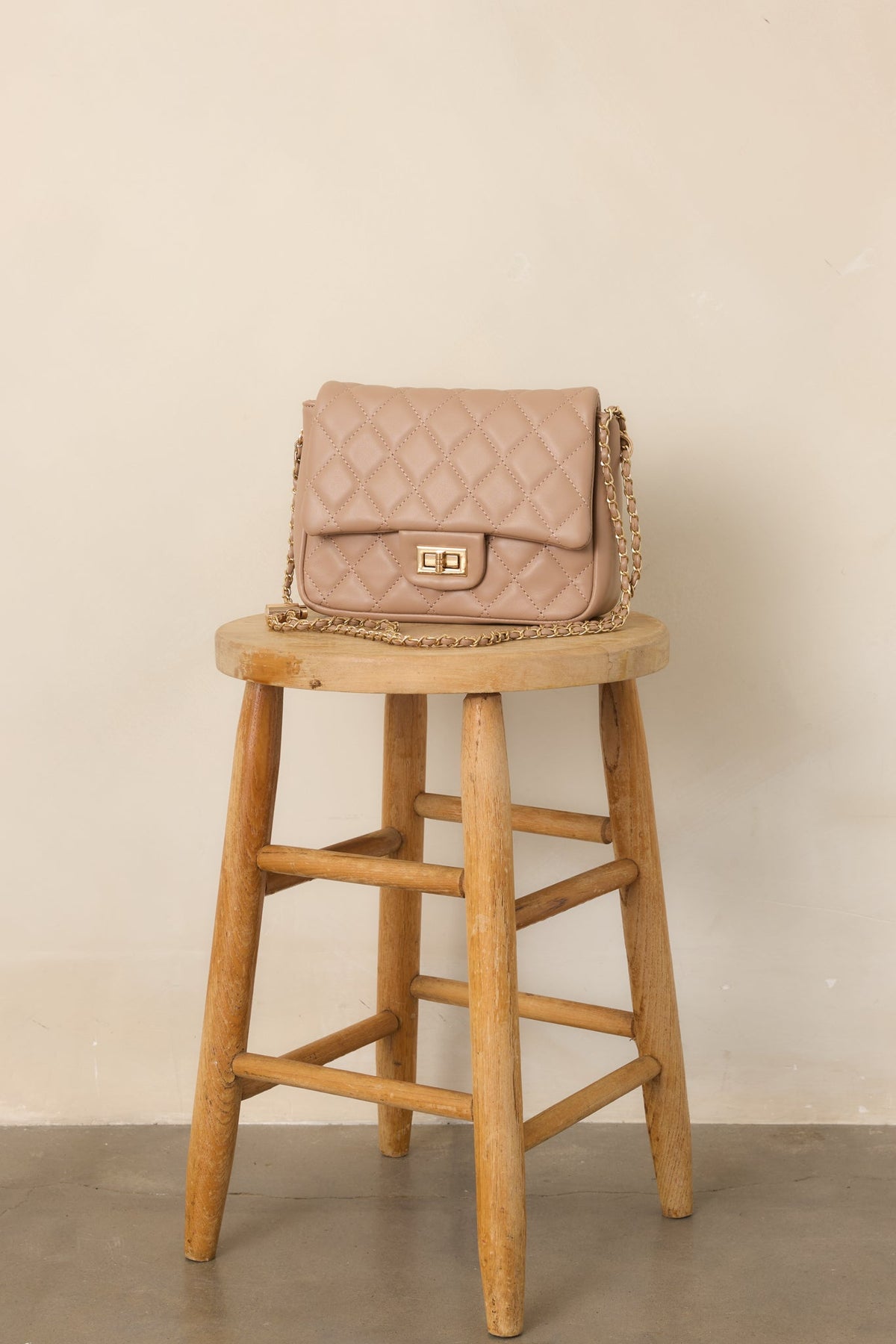 Everyday Pleasures Taupe Quilted Handbag