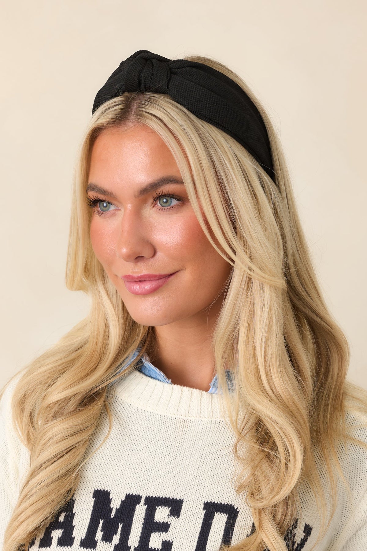 Tie Breaker Black Knotted Headband