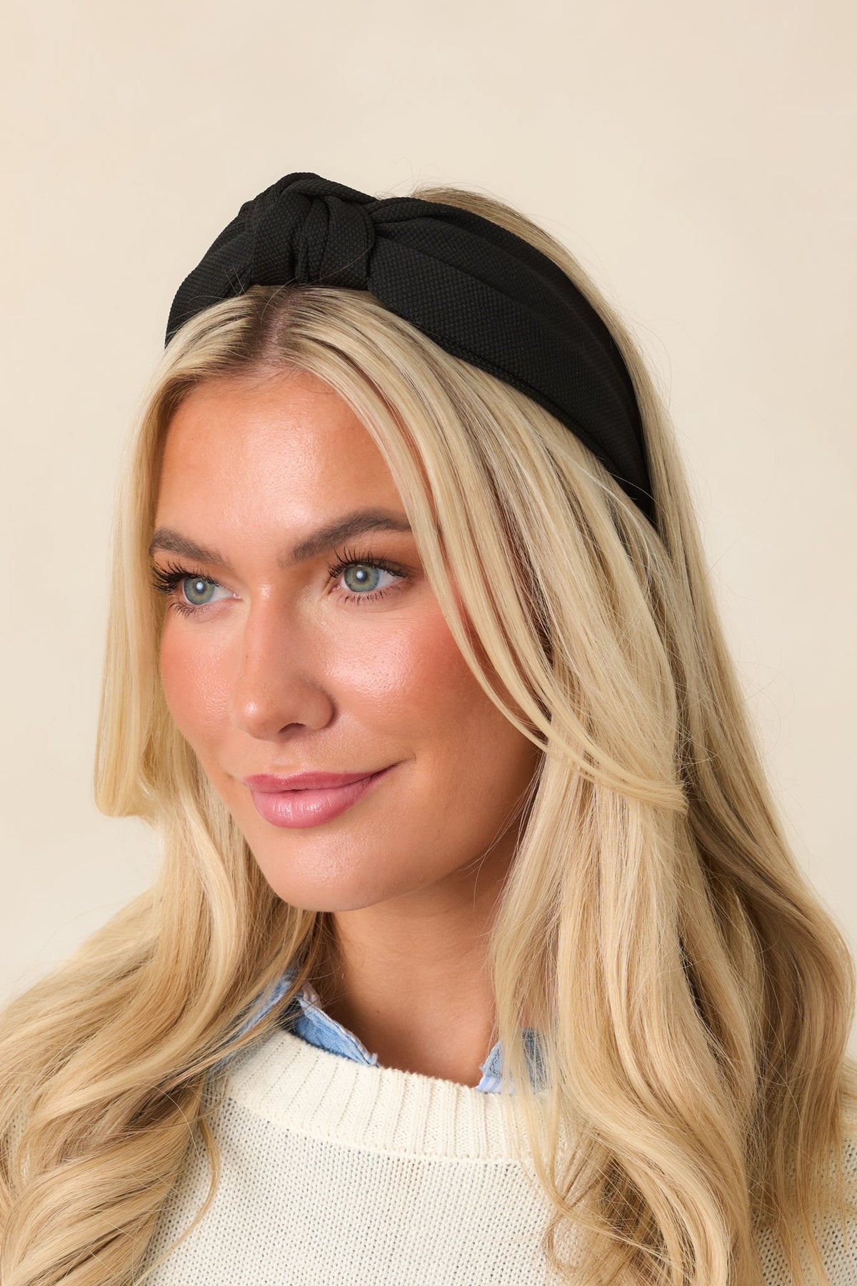 Tie Breaker Black Knotted Headband